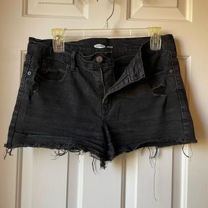 Old Navy Black Boyfriend Denim Shorts